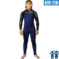 Gul Junior Flexor Yulex 3/2mm Cheszip Wetsuit - Blue/Smoke Gul Junior Flexor Yulex 3/2mm Cheszip Wetsuit - Blue/Smoke