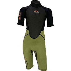 Sola Junior Storm 3/2mm Shorty Wetsuit - Black Khaki Sola Junior Storm 3/2mm Shorty Wetsuit - Black Khaki
