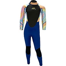 Sola Junior Storm 3/2mm Fullsuit Wetsuit - Blue/Tie Dye Sola Junior Storm 3/2mm Fullsuit Wetsuit - Blue/Tie Dye