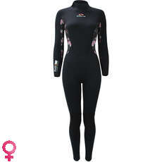 Sola Womens H2O 4/3mm Back-Zip Wetsuit - Black/Floral Sola Womens H2O 4/3mm Back-Zip Wetsuit - Black/Floral