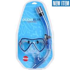 Ocean Blue AV-Pro Mask and Snorkel Set - Single Lens - Adult - Blue Ocean Blue AV-Pro Mask and Snorkel Set - Single Lens - Adult - Blue