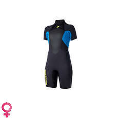Magic Marine Womens Ultimate 3/2mm Back-Zip Shorty Wetsuit - Blue Magic Marine Womens Ultimate 3/2mm Back-Zip Shorty Wetsuit - Blue